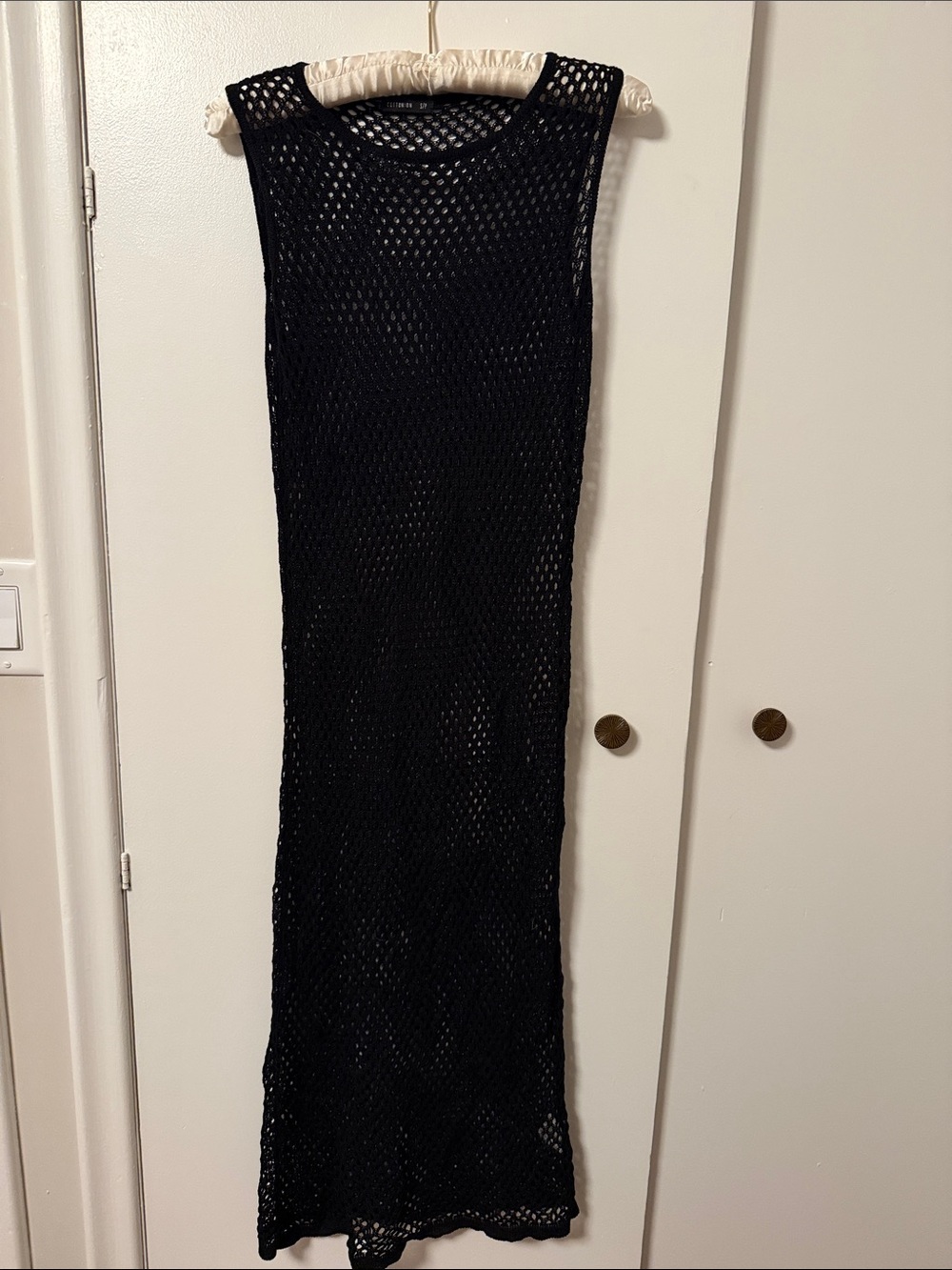 Cotton On Black Open-Knit Maxi Dress